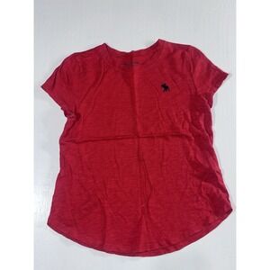 Vintage White Abercrombie & Fitch Kids Short Sleeve Tee Size 11/12 Red/Blue Logo